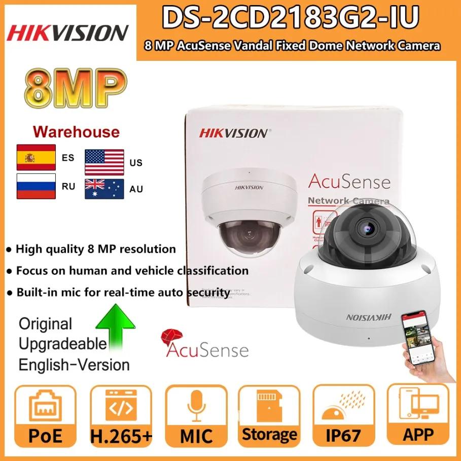 Hikvision  ī޶ DS-2CD2183G2-IU 4K AcuSense  ũ SD ī   Ʈũ ī޶, POE IP67  , 8MP